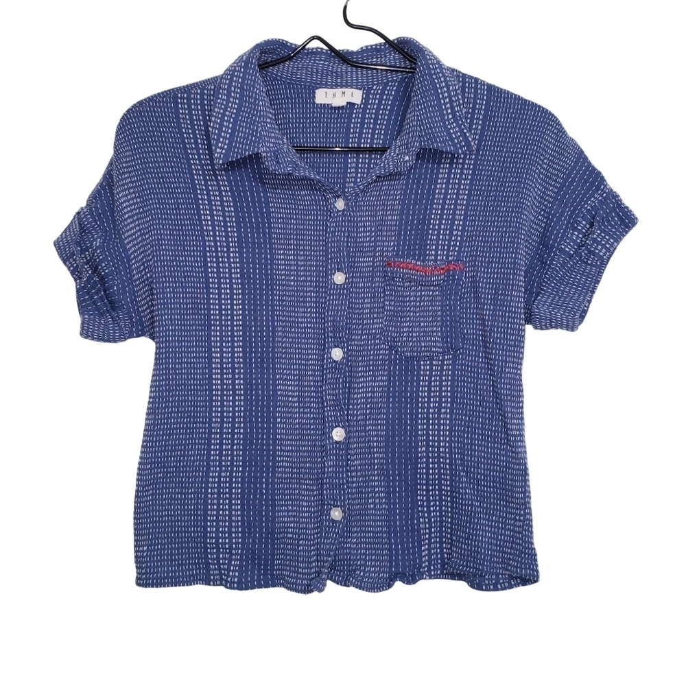 THML Textured Button Down Top